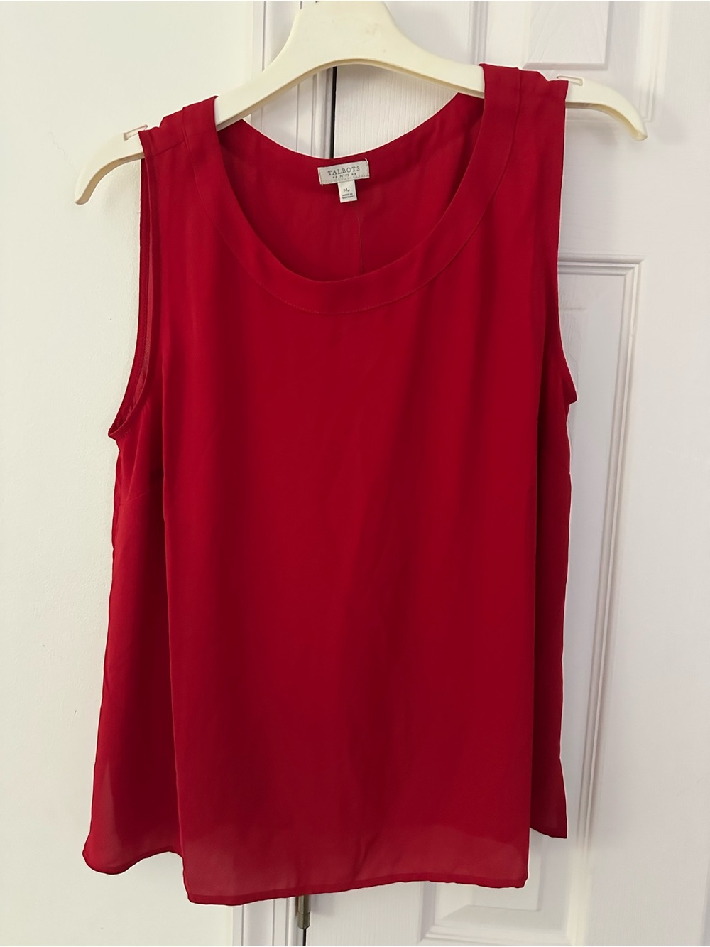 Talbots Bright Red Layered Sleeveless Chiffon Camisole